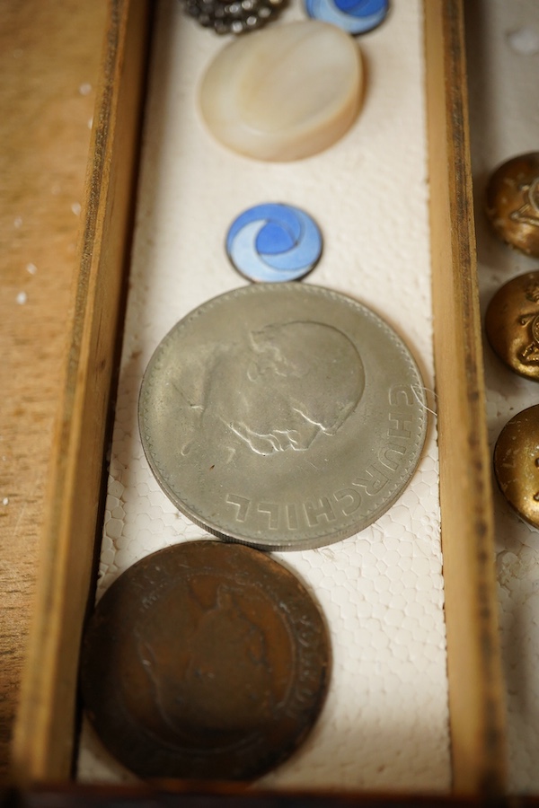 A collection of assorted early to mid 20th century buttons, largest 23mm;, Condition - good